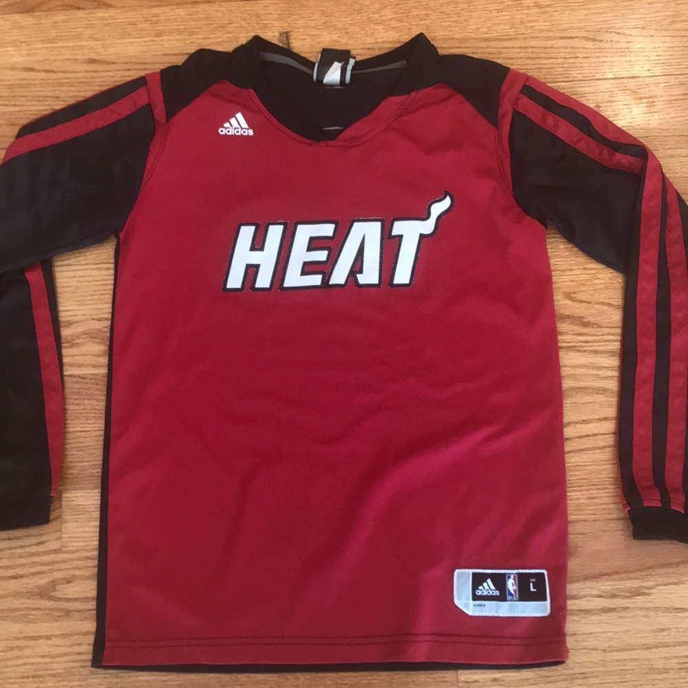 Adidas NBA Miami Heat LS shooting shirt.  Youth LG